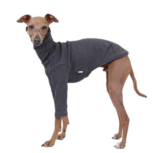 D DOGGY STAR Italienische Windhunde-Kleidung, flexibles T-Shirt, Whippet für Hunde, Größe S, Dunkelgrau von D DOGGY STAR