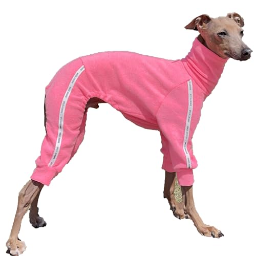 D DOGGY STAR Italienische Windhundkleidung, dehnbares Handtuch, Sport-Einteiler, Outfit für Hundemantel (XXL, Twl Neonpink) von D DOGGY STAR