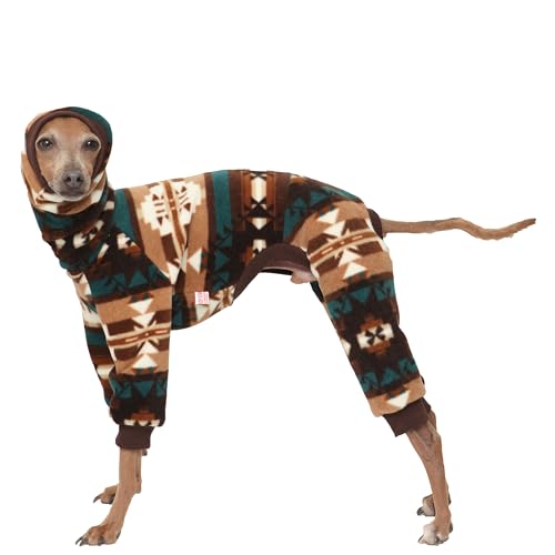 D DOGGY STAR Italienischer Windhund-Pullover mit Rollkragen-Outfit, nordischer Fleece-Einteiler, Kleidung für Hundemantel (3XL, Braun, Nordic) von D DOGGY STAR