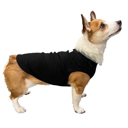 D DOGGY STAR Welsh Corgi Kleidung für Hunde, strapazierfähige und dehnbare Baumwolle, ärmellos, Größe 3XL, ZZ Schwarz von D DOGGY STAR