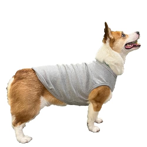 D DOGGY STAR Welsh Corgi Kleidung für Hunde, strapazierfähige und dehnbare Baumwolle, ärmellos, Größe 5XL, ZZ Grau von D DOGGY STAR