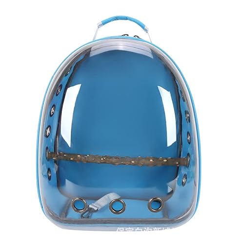 Meerschweinchen-Rucksack, Panorama-Atmungsaktive Haustiertasche, Weltraumkapsel, transparentes Blasenfenster, Kleintiere, Reiserucksack für Igel, Ratten, Papageien, Vogel (blau) von D'llesell