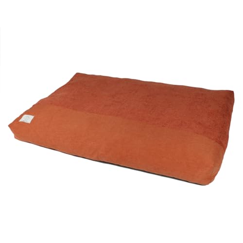 Duvoplus D&D Home, Hundekissen Ellis M, 90 x 65 x 12 cm, Orange, Memory-Schaum, waschbar, mit Rutschfester Unterseite, gewebtes Innen- und Außenkissen von duvoplus