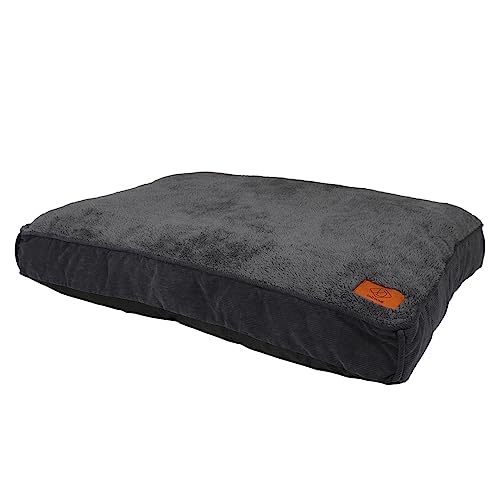 D&D Home, Novi M Kissen – 100x70x15 cm Grau, Kissen aus Samt & Sherpa, Kissen fest gefüllt (Poly-Fil), Bezug maschinenwaschbar bei 30 °C, rutschfeste Unterseite von D&D Home