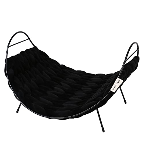 D&D Home, Katzenbett Baily L – 50 x 45 x 25 cm, schwarz, Elegantes Bett, robuste Metallstruktur, geflochtene Baumwollfäden, gefüllt mit Polyfaser, niederländisches Design, minimalistisches Design von D&D Home