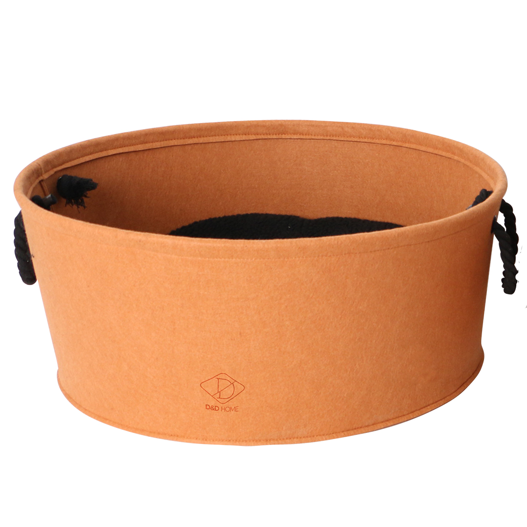 D&D Katzenkorb aus Filz - orange - 50x50x22cm D&D Katzenkorb aus Filz - orange - 50x50x22cm von D&D Home
