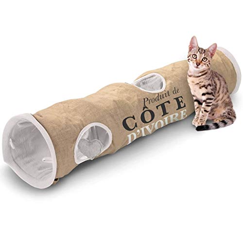 Cat Tunnel Cote D'Ivoire 25x120 cm Brown and White 434/436448 D&D von D&D Home