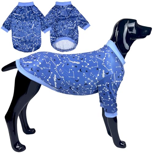 D.E.E Große Hunde-Shirts mit Einhorn-Galaxie-Muster, bedruckt, für große Hunde, große Hunde, Tank-Top, dehnbar, Galaxyblau, Größe L von D.E.E