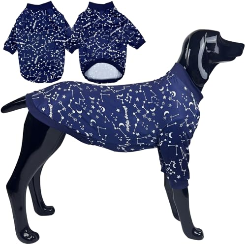 D.E.E Große Hunde-Shirts mit Einhorn-Galaxie-Muster, bedruckt, für große Hunde, große Hunde, Tank-Top, dehnbar (GalaxyDark, L) von D.E.E