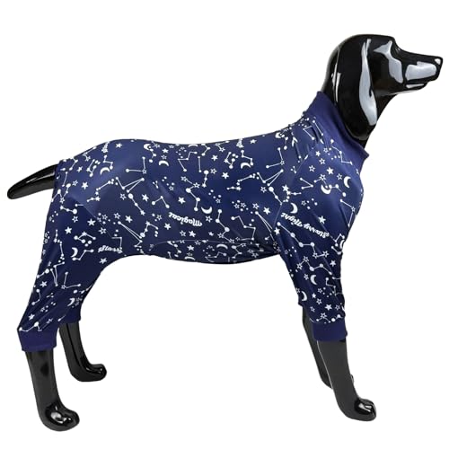 D.E.E Hunde-Pyjama, Baumwolle, verhindert Lecken von Wunden, für große Hunde, für Mädchen und Jungen, leichte Hunde-Jumpsuits (GalaxyDark, Größe 2XL) von D.E.E