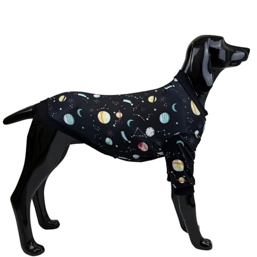 D.E.E Hunde-Shirts, Baumwolle, Hunde-T-Shirt, für große Hunde, Batikfärbung, Hundebekleidung, Hunde-Shirt, Mädchen, Jungen, Hunde-Shirt, Größe L (GalaxyBlack, XL) von D.E.E