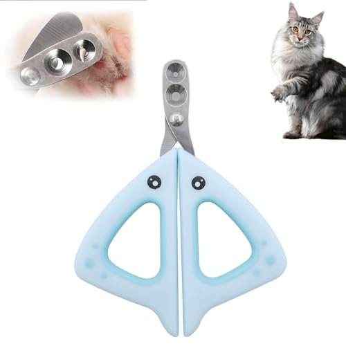 1 Stück Krallenschere Katzen mit Schutz,Katzen Nagelschere,Katzenkrallen Schneider Mit 2mm&4mm Loch,Katzen Krallenschneider,Nagelschere Katze ,Cat Nail Clipper Für Kleine Hunde Welpen Katzen(Blau) von DAAIZIII