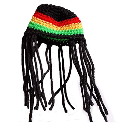 DABAIXIONG Halloween Haustier Trendy Dreadlocks Wollmütze Cosplay Niedliche Neuheit Dekor Lustige Party Kostüm Kopfbedeckung Lustige Kleidung von DABAIXIONG