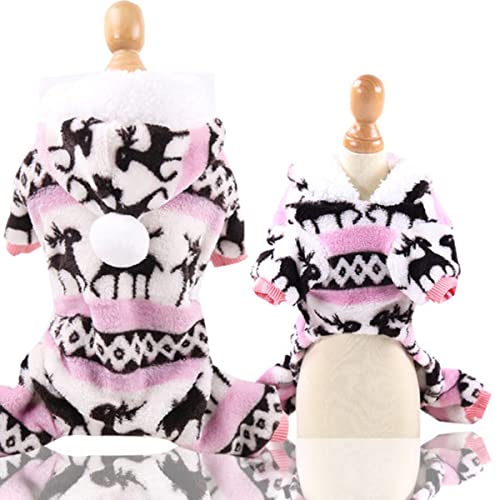 Weiche warme Haustier Hund Overalls Kleidung für Hunde Pyjamas Fleece Kleiner Welpenmantel Haustier Outfits Hoodie Kleidung Katzen Kleidung Weihnachten von DACCU