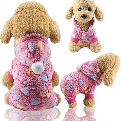 Weiche warme Haustier Hund Overalls Kleidung für Hunde Pyjamas Fleece Kleiner Welpenmantel Haustier Outfits Hoodie Kleidung Katzen Kleidung Weihnachten von DACCU