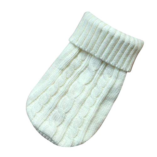 DACONGMING Hundepullover, Warmer Haustierpullover, Katzenpullover Hund Sweatshirt Kleidung Mantel Bekleidung für kleine Hunde & Kätzchen (White, S) von DACONGMING