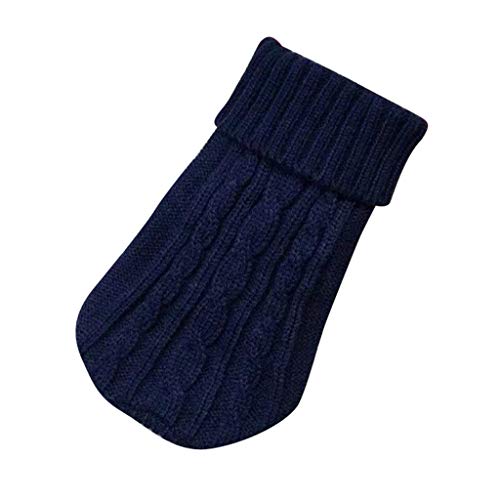 DACONGMING Kleidung Winterjacke Pullover Haustier Hund Hunde Welpen für kleine Katze Mantel Haustierkleidung Hundepullover Mit Geschirr (Navy, L) von DACONGMING