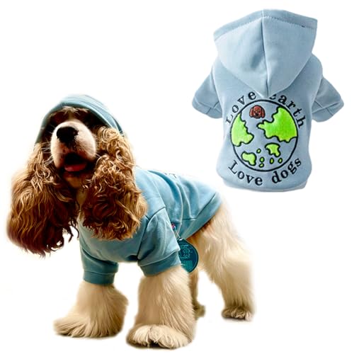 Hunde-Kapuzenpullover, weich, warm, Winter-Kapuzenkleidung, kariert, für kleine, mittelgroße und große Hunde und Katzen (Größe L) von DADAiBALL