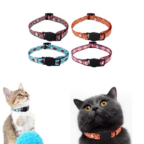 1 x Hundehalsband mit Blumendruck, bunt, für Hunde, Welpen, Haustiere, verstellbares Halsband, L8C2, Zubehör, Glöckchen von DAGESVGI