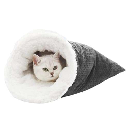 Bett Fleece gefüttert Winterschlafsack für Katzen Weicher Plüsch Schlafzone für Katzen Warm Waschbar Hunde Mini Höhle Bett Kuscheln Katzen Nest Bett Höhle Indoor Katzen Wintertasche Filzbetten Nest von DAGESVGI