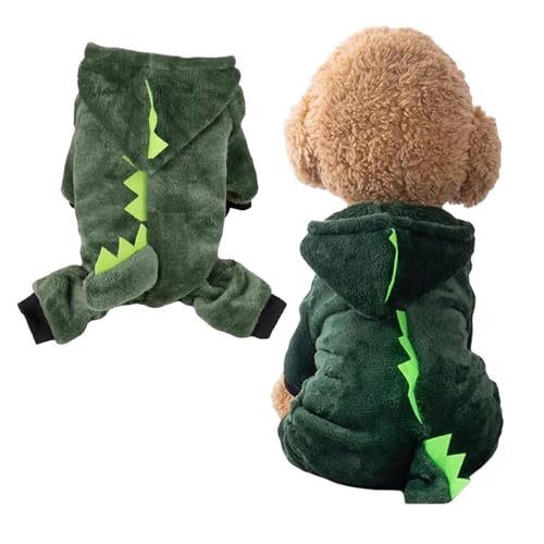 Dinosaurier-Hundekleidung, niedlicher Dinosaurier-Hunde-Kapuzenpullover, Fleece-Winter-Welpen-Kapuzenpullover, Kaltwetter-Sweatshirts für Katzen und Haustiere von DAGESVGI