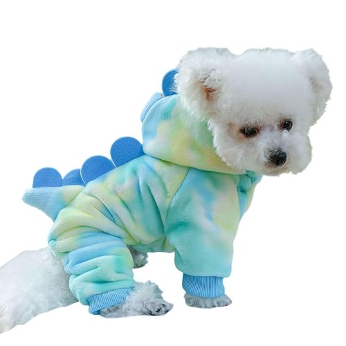 Hundekleidung, Dinosaurier-Kostüm für kleine Hunde und Katzen, Hunde-Kapuzenpullover, kaltes Wetter, Halloween, Pyjama, Mantel, Hund für Weihnachten von DAGESVGI