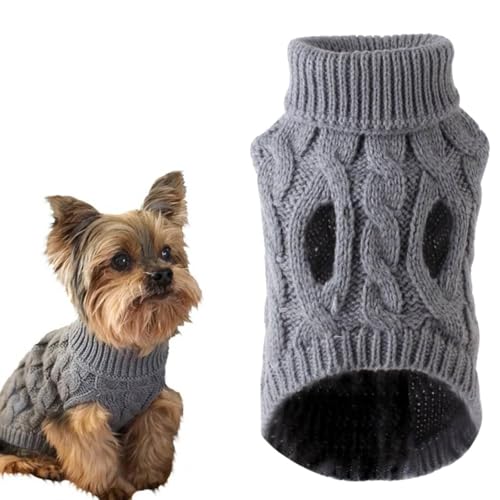 Hundepullover für kleine Hunde, Winter, warm, Rollkragen, Strickpullover, Kleidung, Haustier, I5g8, Welpenweste von DAGESVGI