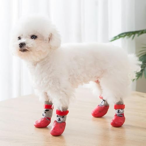 Hundestiefel, wasserdicht, rutschfest, mittelgroße Hundeschuhe und Pfotenschutzstiefel mit kalten PA-Riemen für den Winter, reflektierend von DAGESVGI