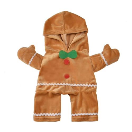 Lebkuchenmann-Kostüm, Haustier-Weihnachtskostüm, lustiger Lebkuchen-Kapuzenpullover für Hunde, F1p3 Weihnachts-Hunde-Outfit für kleine Hunde von DAGESVGI