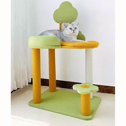 Katzen-Klettergerüst, Neuer großer Katzenkletterer, Katzennest, Katzenbaum, integriert mit Sprungplattform, Kratzstange, Katzenkratzbrett, Blumen-Katzenspielzeug von DAGIN