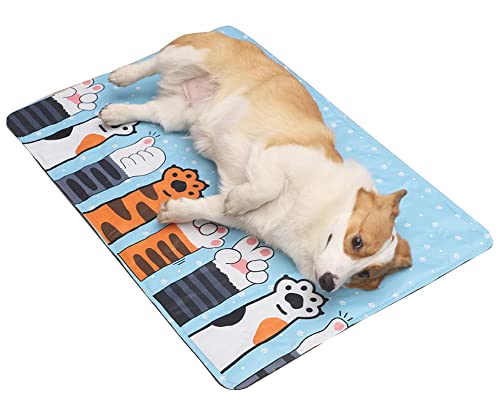 DAIHAN Cartoon-Hunde Kühlmatte Katze Kühldecke Ice Silk Kühlmatte Matte Gel-Pad Non-Toxic Katzen Schlafmatratze Kühlkissen Haustier Bett für Zuhause und Reisen im Sommer Krallen 50 * 60cm von DAIHAN