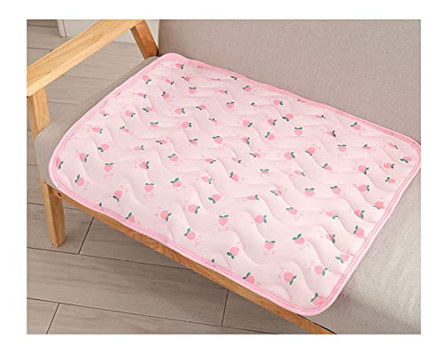 Cartoon gedruckt Haustier Kühldecke Kühlpad Gel-Hund Katze Bett Ungiftig Eisseide Selbstkühlende Matte Schlafmatratze Kühlmatte Rutschfest Hundebett für Kennel Schlafsofa Boden pink2 L:55*70cm von DAIHAN