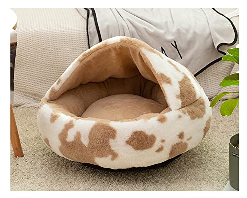 DAIHAN Halb umgeben Katzenkissenbett Katzenbett mit Kapuze, Katzenhöhle Plüsch Rundes Donut-Haustierbett Tierbett Hundebett Warm Flauschiges Cave Kuscheliger Schlafsack rutschfeste Innenschlafbett von DAIHAN