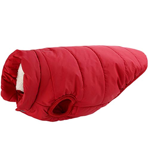 DAIHAN Haustier Hund Warm Mantel Jacke wasserdichte Kleidung Gepolstert Puffer Weste Winterpullover für Kleine, Mittelgroße und Große Hunde,Weinrot,3XL von DAIHAN