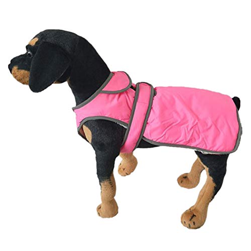 DAIHAN Hundebekleidung für Den Winter, Gepolstert, für Katzen und Welpen, Reflektierend Hundemantel Fleece Ärmellose Gepolsterte Weste Warm Mantel Jacke,Pink,XL von DAIHAN