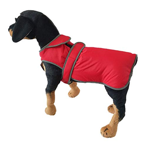 DAIHAN Hundebekleidung für Den Winter, Gepolstert, für Katzen und Welpen, Reflektierend Hundemantel Fleece Ärmellose Gepolsterte Weste Warm Mantel Jacke,Rot,XL von DAIHAN