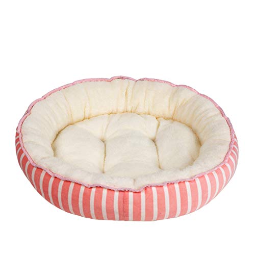 DAIHAN Hundebett Hundekissen Hundesofa Hundematratze Plüsch-Katzenbett Warme Weiche Bequeme Hundehütte Tierbett Katzensofa Haustier Schlafbettmatte Schlafen Bett,Pink,L (60 * 48CM) von DAIHAN