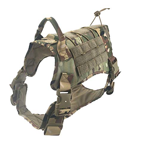 DAIHAN Hundegeschirr, Trainingsgeschirr, Molle-Weste, Hundegeschirr, verstellbar, Nylon, Einstellbar Bequem leichte Jacken für Haustiere CP M von DAIHAN