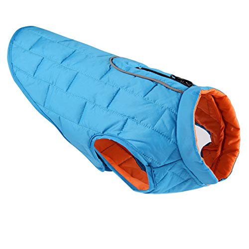 DAIHAN Hundejacke Winterweste Jacken Hundemantel Hundepullover Haustier Skifahren Kostüm Ärmellose Gepolsterte Weste wasserdichte Kleidung Warme Hund Jacke Mantel,Blau,L von DAIHAN