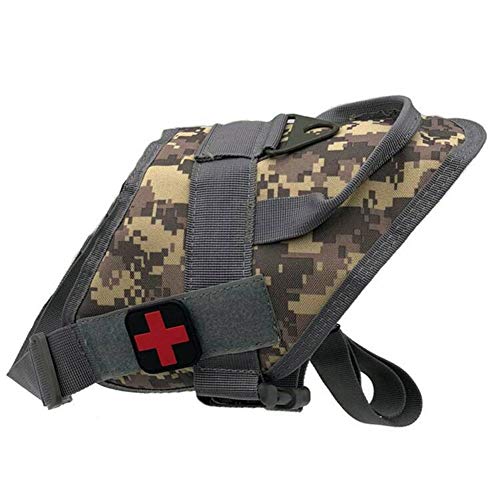 DAIHAN Militärdienst Hundeweste und Taktische Nylon Hundeleine Hundegeschirr Leine mit Griff für kleine und große Hunde Training Wandern Outdoor Sport ACU L von DAIHAN