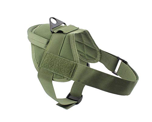 DAIHAN Militärdienst Hundeweste und Taktische Nylon Hundeleine Hundegeschirr Leine mit Griff für kleine und große Hunde Training Wandern Outdoor Sport Army L von DAIHAN