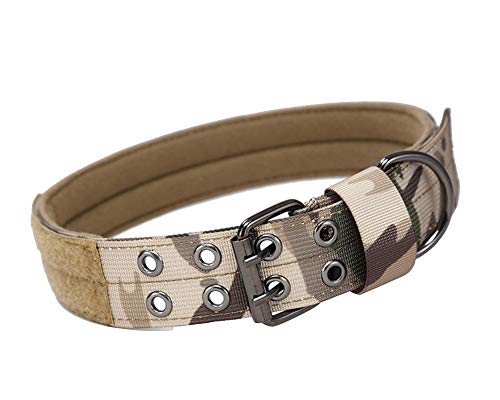 DAIHAN Militärisches Training Hochleistungs-Verstellbare Hundehalsband Weiches Hundehalsband mit D-Ring-Metallschnalle für mittelgroße Hunde MCMCP XL von DAIHAN