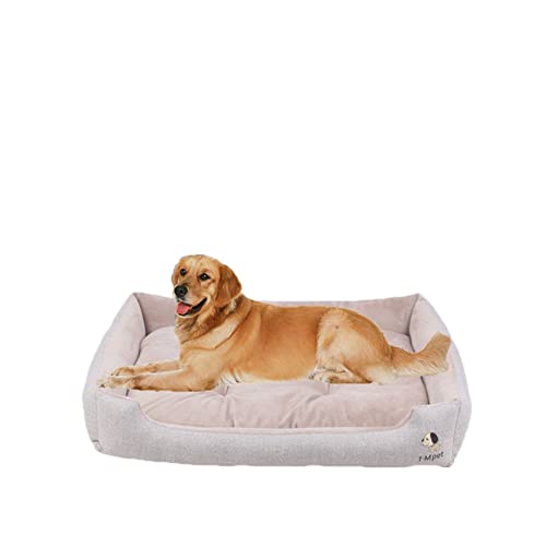 DAIHAN Plüsch Hundebett für Kleine Mittelgroße Hunde Hundesofa Waschbares Weiches Hundekorb Hundekörbchen mit Rutschfestem Kissen Haustierbett,Grau,XL(70x52x14cm) von DAIHAN