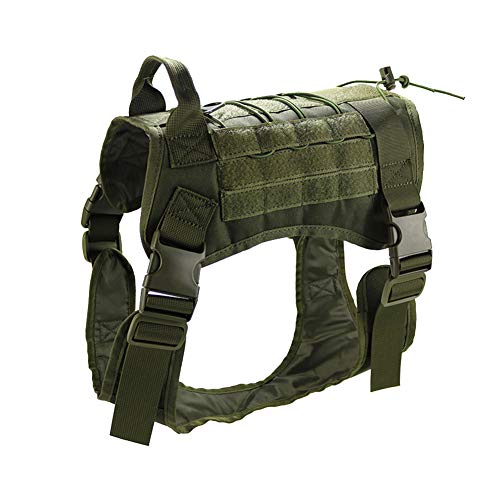 DAIHAN Service Hundeweste mit Griff,Taktisches Militär Hundegeschirr,Heavy Duty Molle Weste Harness, Patrol Vest Packs für Outdoor-Aktivitäten Army L von DAIHAN