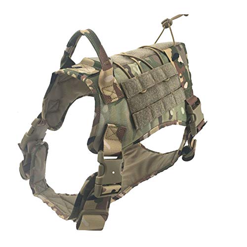 DAIHAN Service Hundeweste mit Griff,Taktisches Militär Hundegeschirr,Heavy Duty Molle Weste Harness, Patrol Vest Packs für Outdoor-Aktivitäten CP L von DAIHAN