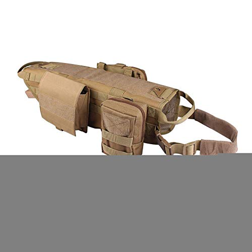 DAIHAN Taktisches Hundegeschirr, Molle Trainingsweste,Verstellbar, Outdoor-Trainingsgeschirr mit 3 abnehmbaren Taschen, taktisches Hundegeschirr Ning XL von DAIHAN