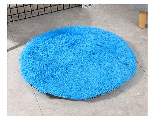 DAIHAN Weiche und Warme Flauschig Hundematten,Haustierdecken Katzenmatten Plüsch Runde Hundedecke Haustierdecke Katzendecke Kissenauflage Schlafmatte Haustiermatte für Kiste Blau 40cm von DAIHAN