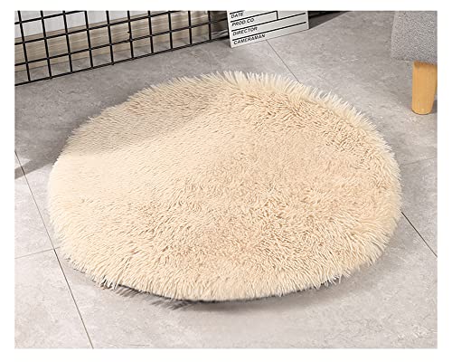 DAIHAN Weiche und Warme Flauschig Hundematten,Haustierdecken Katzenmatten Plüsch Runde Hundedecke Haustierdecke Katzendecke Kissenauflage Schlafmatte Haustiermatte für Kiste Khaki 40cm von DAIHAN