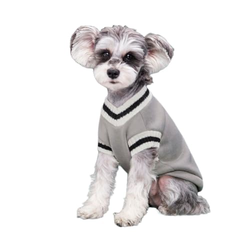 Hund Pullover für Katzen Hunde Pullis Sweater Chihuahua Kleidung Bulldogge Hundepullover Strick Pullover Strickmantel Haustier Pullover Haustier Kleidung Herbst Winter Strickpullover,Grau,L von DAIHAN