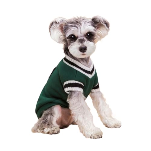 Hund Pullover für Katzen Hunde Pullis Sweater Chihuahua Kleidung Bulldogge Hundepullover Strick Pullover Strickmantel Haustier Pullover Haustier Kleidung Herbst Winter Strickpullover,Grün,4XL von DAIHAN